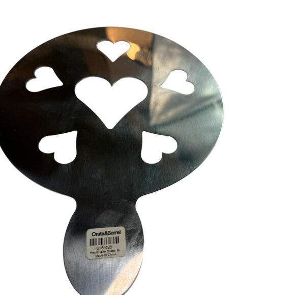 Crate and Barrel Cupcake / Cake Stencil, Stainless Steel. Hearts Valentine's Day - Picture 7 of 7